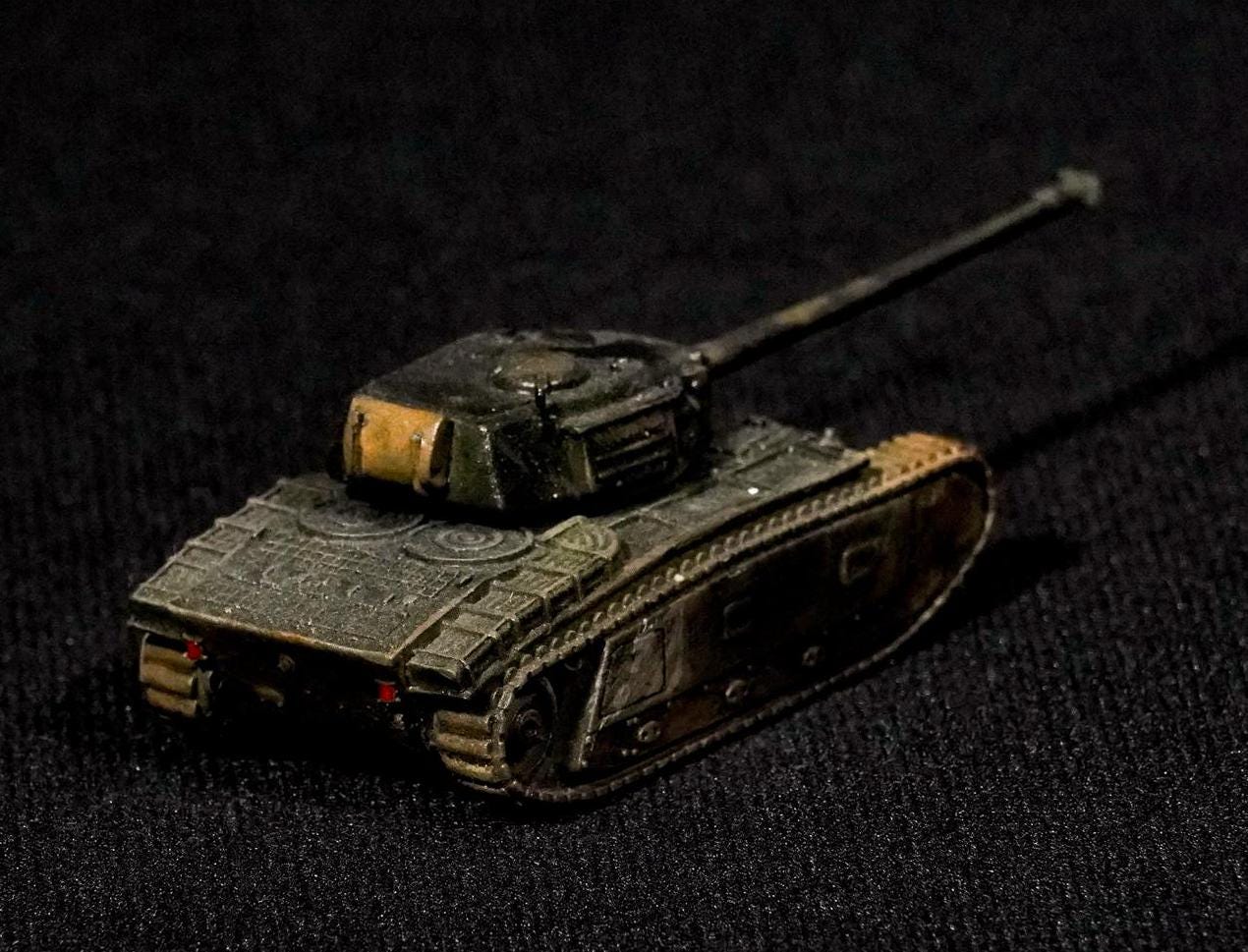 ARL-44 Unpainted Miniature – Dark Grey Resin French Heavy Tank – 1/48 • 1/56 • 1/64 • 1/72 • 1/76 • 1/87 • 1/100 • 1/144