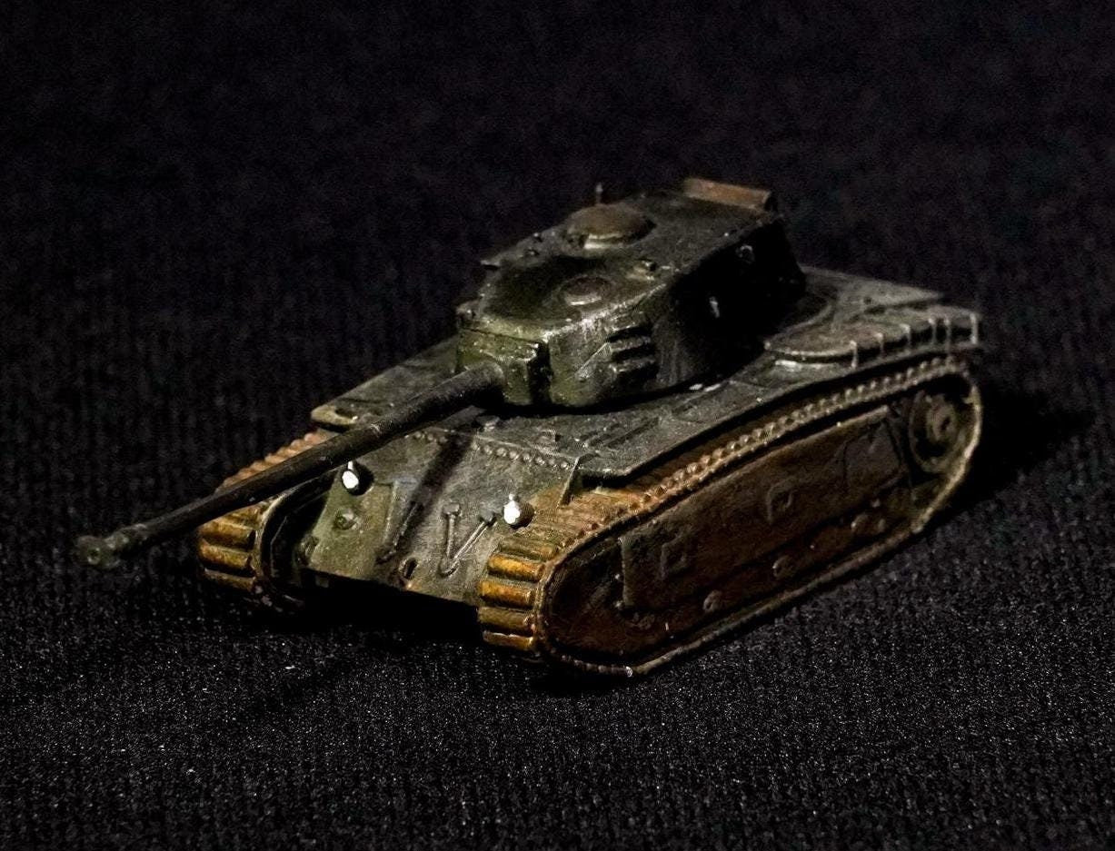 ARL-44 Unpainted Miniature – Dark Grey Resin French Heavy Tank – 1/48 • 1/56 • 1/64 • 1/72 • 1/76 • 1/87 • 1/100 • 1/144