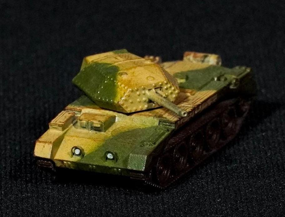 Crusader Mk IV Unpainted Miniature – Dark Grey Resin British Cruiser Tank – 1/48 • 1/56 • 1/64 • 1/72 • 1/76 • 1/87 • 1/100 • 1/144