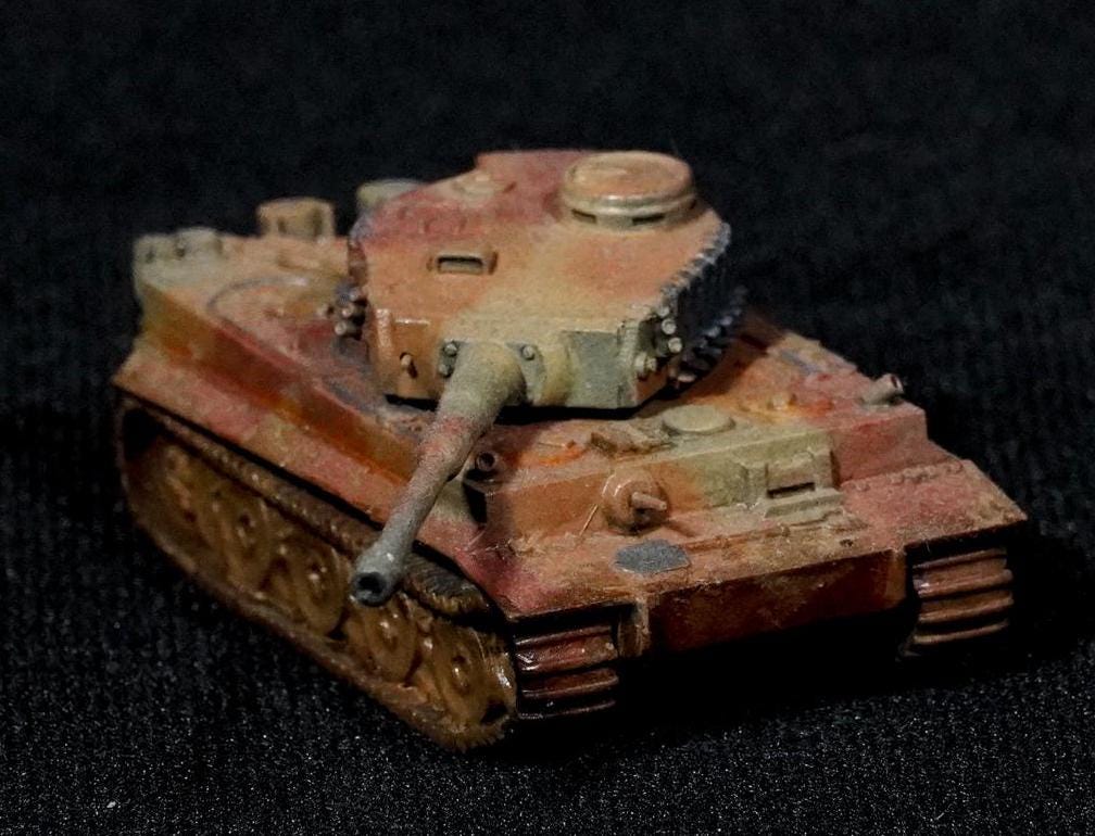 Tiger I Unpainted Miniature – Dark Grey Resin German Heavy Tank – 1/48 • 1/56 • 1/64 • 1/72 • 1/76 • 1/87 • 1/100 • 1/144