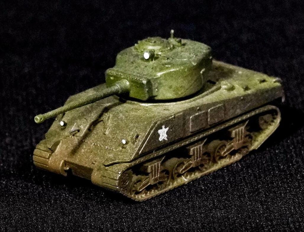 Sherman Jumbo Unpainted Miniature – Dark Grey Resin U.S. Assault Tank – 1/48 • 1/56 • 1/64 • 1/72 • 1/76 • 1/87 • 1/100 • 1/144