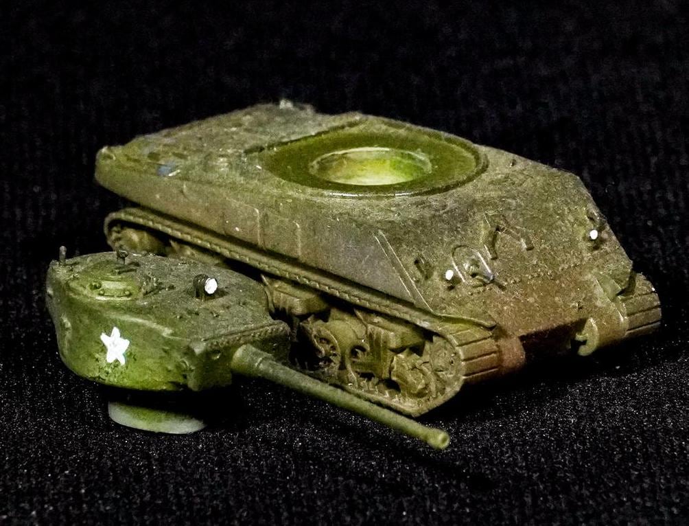 Sherman Jumbo Unpainted Miniature – Dark Grey Resin U.S. Assault Tank – 1/48 • 1/56 • 1/64 • 1/72 • 1/76 • 1/87 • 1/100 • 1/144