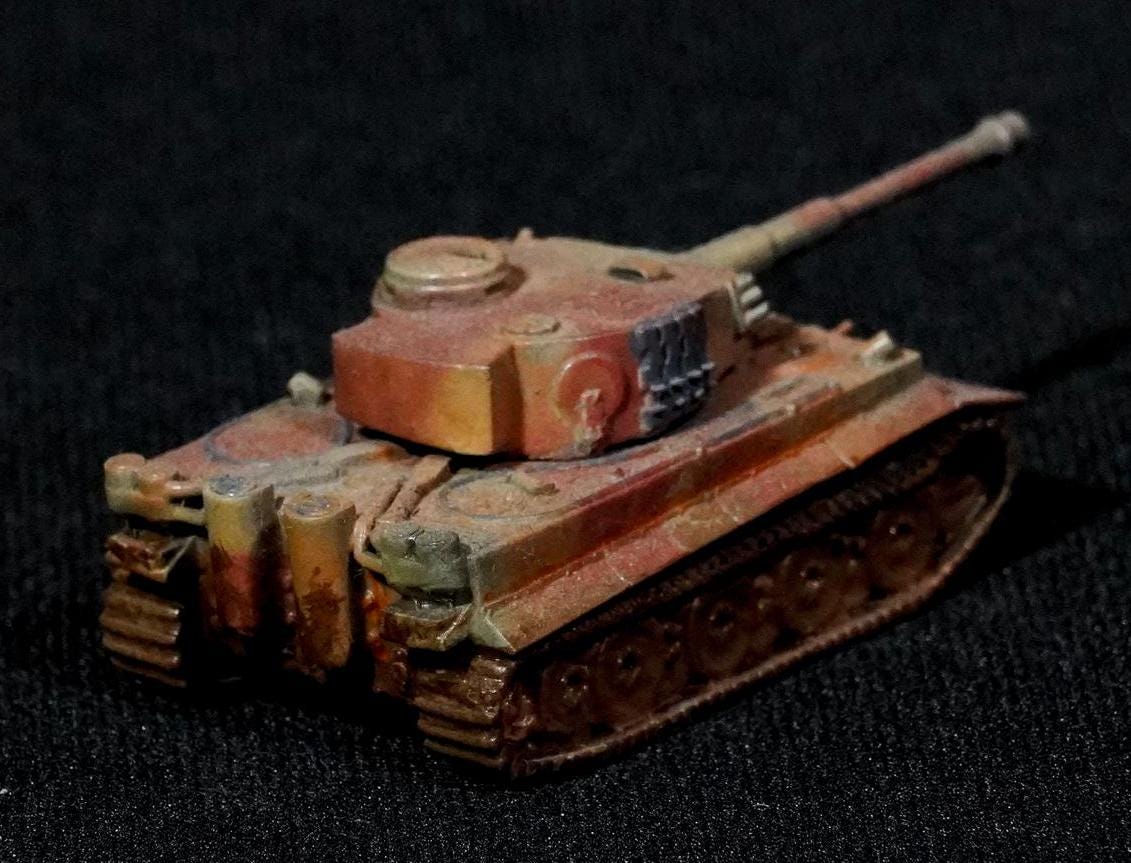 Tiger I Unpainted Miniature – Dark Grey Resin German Heavy Tank – 1/48 • 1/56 • 1/64 • 1/72 • 1/76 • 1/87 • 1/100 • 1/144