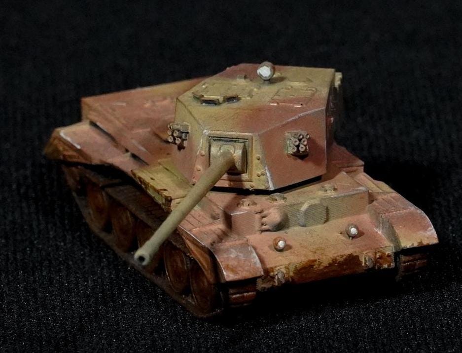 Charioteer FV4101 Unpainted Miniature – Dark Grey Resin Tank Destroyer – 1/48 • 1/56 • 1/64 • 1/72 • 1/76 • 1/87 • 1/100 • 1/144