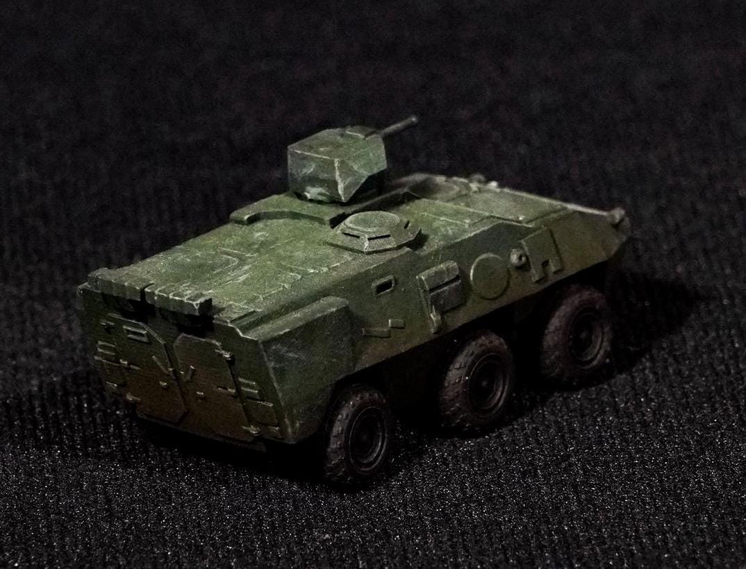 Pandur I Unpainted Miniature – Dark Grey Resin 6x6 Armored Personnel Carrier – 1/48 • 1/56 • 1/64 • 1/72 • 1/76 • 1/87 • 1/100 • 1/144