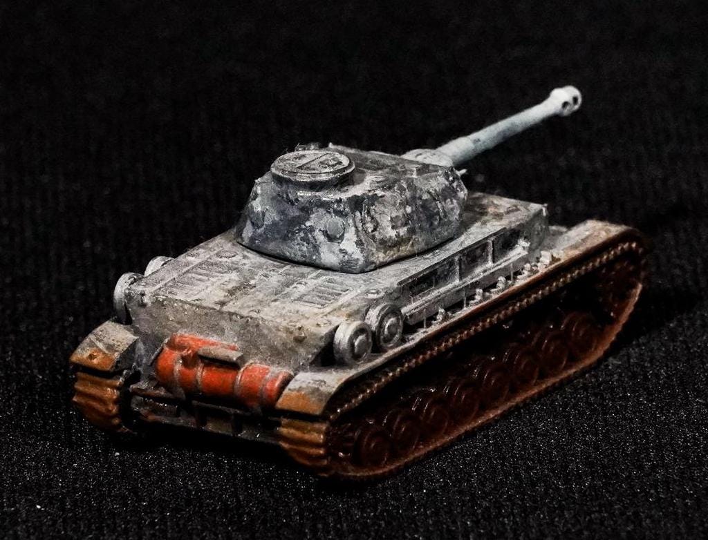 Panzer IV Unpainted Miniature – Dark Grey Resin German Medium Tank – 1/48 • 1/56 • 1/64 • 1/72 • 1/76 • 1/87 • 1/100 • 1/144