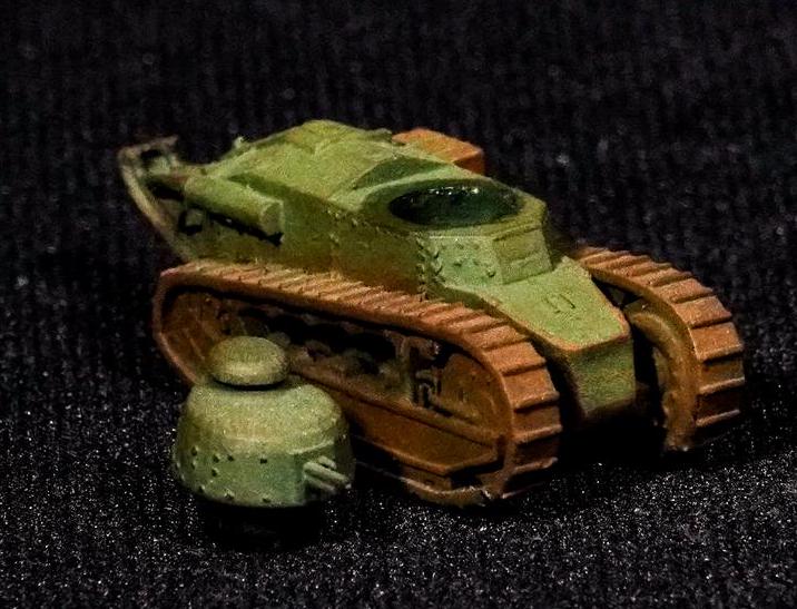 Renault FT Unpainted Miniature – Dark Grey Resin French Light Tank – 1/48 • 1/56 • 1/64 • 1/72 • 1/76 • 1/87 • 1/100 • 1/144