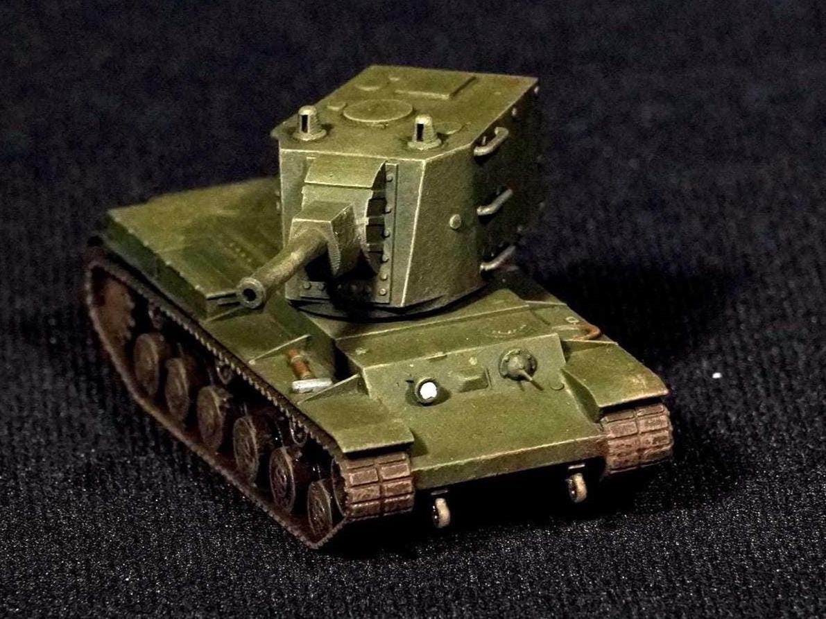 KV-2 Unpainted Miniature – Dark Grey Resin Soviet Heavy Tank – 1/48 • 1/56 • 1/64 • 1/72 • 1/76 • 1/87 • 1/100 • 1/144