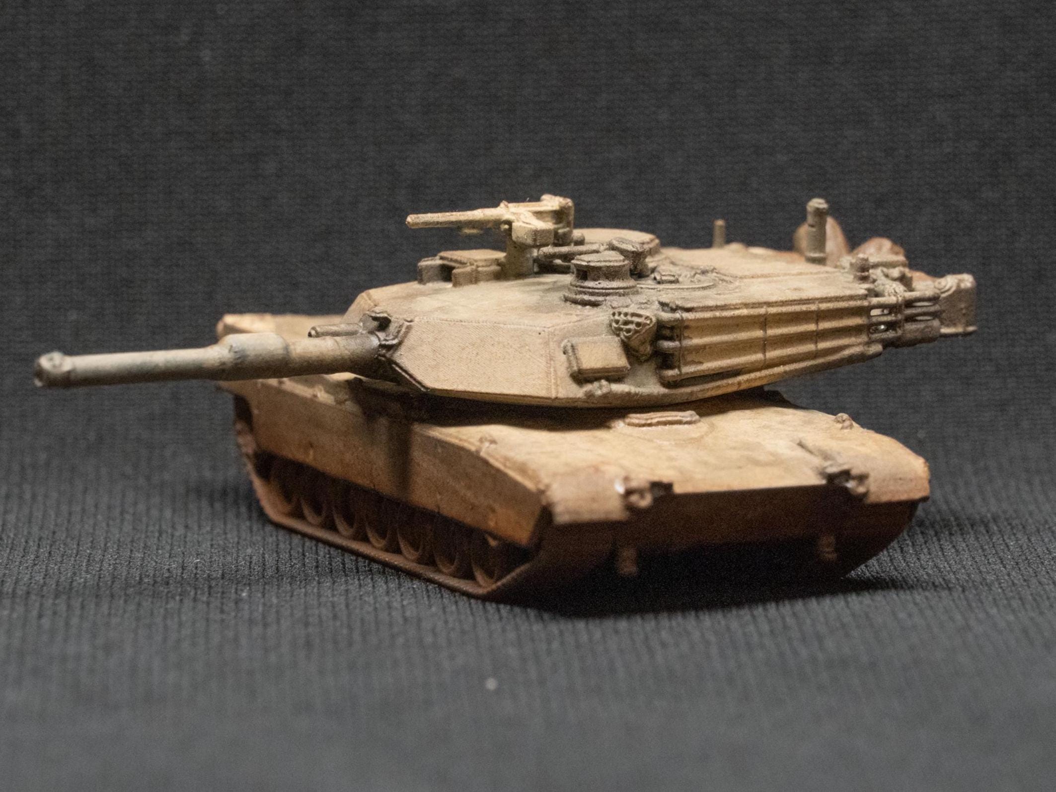 M1 Abrams Unpainted Miniature – Dark Grey Resin U.S. Main Battle Tank – 1/48 • 1/56 • 1/64 • 1/72 • 1/76 • 1/87 • 1/100 • 1/144