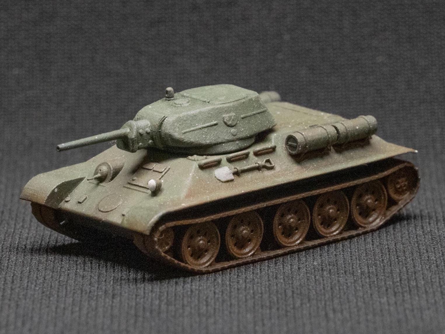 T-34/57 Unpainted Miniature – Dark Grey Resin Soviet Medium Tank – 1/48 • 1/56 • 1/64 • 1/72 • 1/76 • 1/87 • 1/100 • 1/144