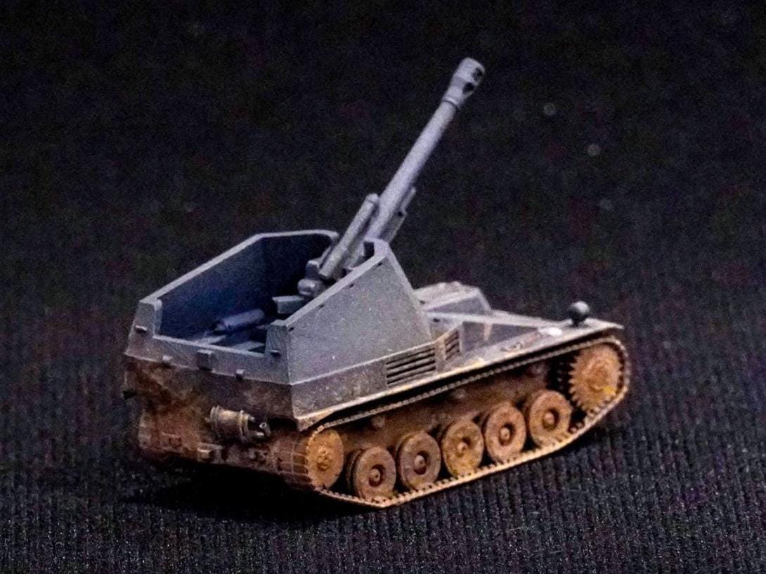 Wespe Unpainted Miniature – Dark Grey Resin German Self-Propelled Howitzer – 1/48 • 1/56 • 1/64 • 1/72 • 1/76 • 1/87 • 1/100 • 1/144