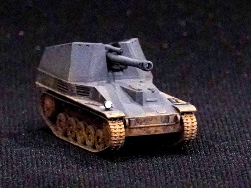 Wespe Unpainted Miniature – Dark Grey Resin German Self-Propelled Howitzer – 1/48 • 1/56 • 1/64 • 1/72 • 1/76 • 1/87 • 1/100 • 1/144