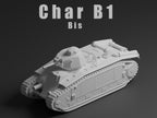 Char B1 bis Unpainted Miniature – Dark Grey Resin French Heavy Tank – 1/48 • 1/56 • 1/64 • 1/72 • 1/76 • 1/87 • 1/100 • 1/144