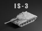 IS-3 Unpainted Miniature – Dark Grey Resin Soviet Heavy Tank – 1/48 • 1/56 • 1/64 • 1/72 • 1/76 • 1/87 • 1/100 • 1/144
