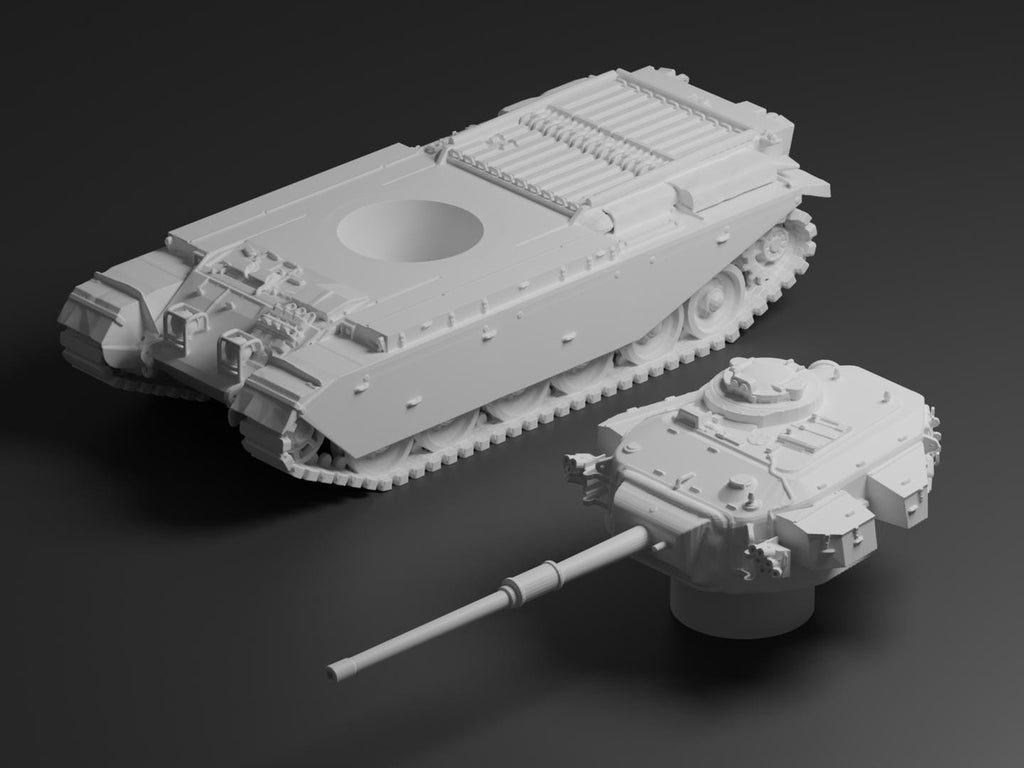 Centurion Mk 10 Unpainted Miniature – Dark Grey Resin British Main Battle Tank – 1/48 • 1/56 • 1/64 • 1/72 • 1/76 • 1/87 • 1/100 • 1/144
