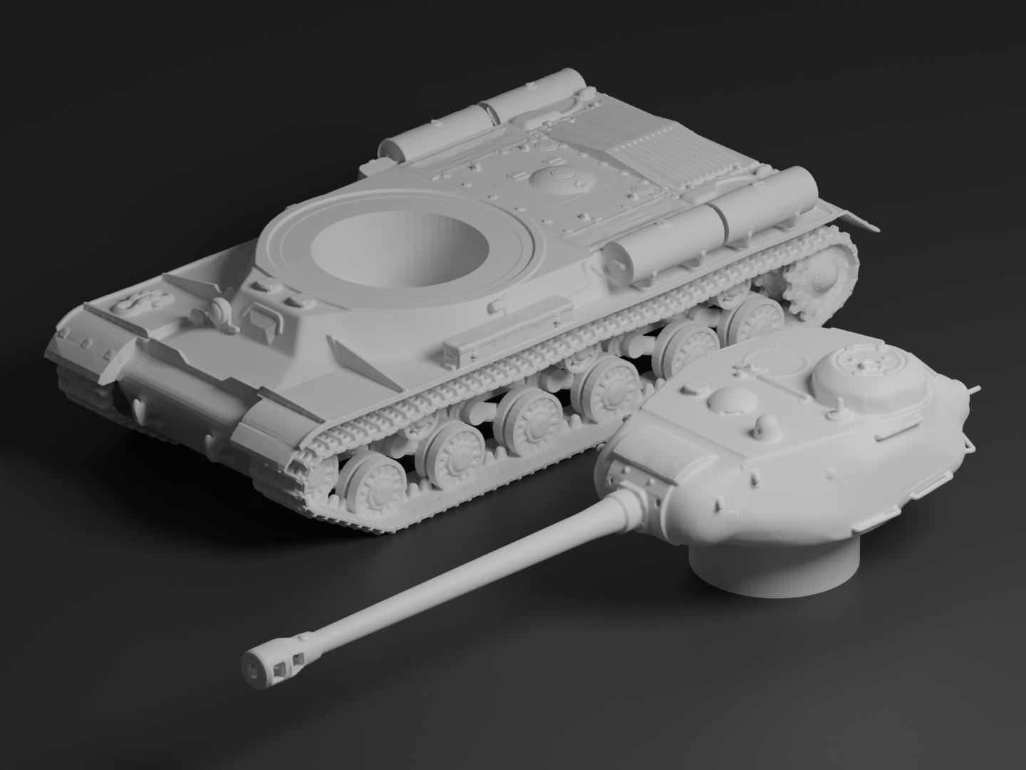 IS-2 Unpainted Miniature – Dark Grey Resin Soviet Heavy Tank – 1/48 • 1/56 • 1/64 • 1/72 • 1/76 • 1/87 • 1/100 • 1/144