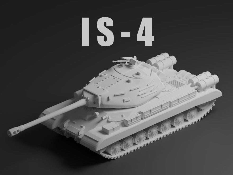 IS-4 Unpainted Miniature – Dark Grey Resin Soviet Heavy Tank – 1/48 • 1/56 • 1/64 • 1/72 • 1/76 • 1/87 • 1/100 • 1/144