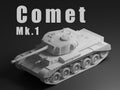 Comet Mk I Unpainted Miniature – Dark Grey Resin British Cruiser Tank – 1/48 • 1/56 • 1/64 • 1/72 • 1/76 • 1/87 • 1/100 • 1/144