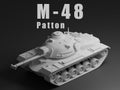 M48 Patton Unpainted Miniature – Dark Grey Resin U.S. Main Battle Tank – 1/48 • 1/56 • 1/64 • 1/72 • 1/76 • 1/87 • 1/100 • 1/144