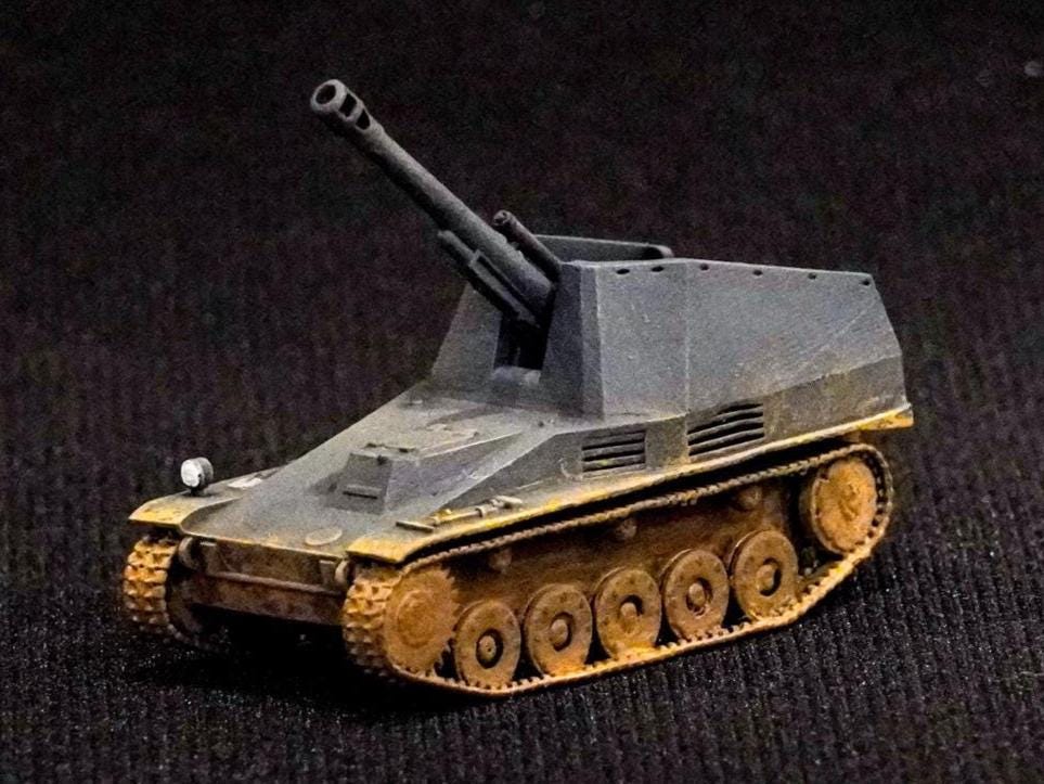 Wespe Unpainted Miniature – Dark Grey Resin German Self-Propelled Howitzer – 1/48 • 1/56 • 1/64 • 1/72 • 1/76 • 1/87 • 1/100 • 1/144
