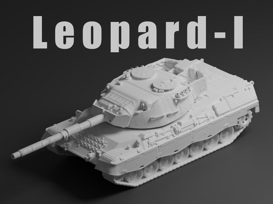 Leopard 1 Unpainted Miniature – Dark Grey Resin German Main Battle Tank – 1/48 • 1/56 • 1/64 • 1/72 • 1/76 • 1/87 • 1/100 • 1/144