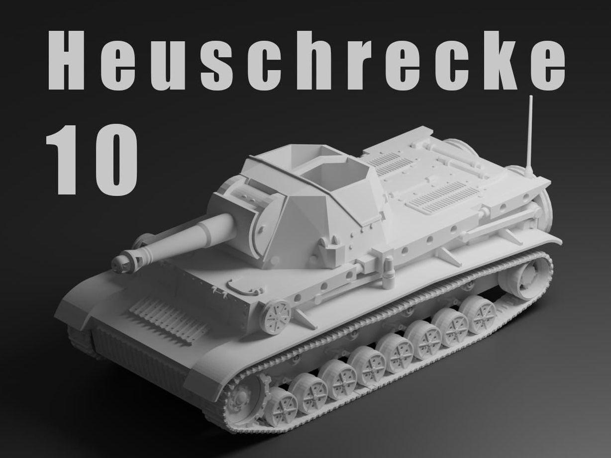 Heuschrecke 10 Unpainted Miniature – Dark Grey Resin German Self-Propelled Howitzer – 1/48 • 1/56 • 1/64 • 1/72 • 1/76 • 1/87 • 1/100 • 1/144