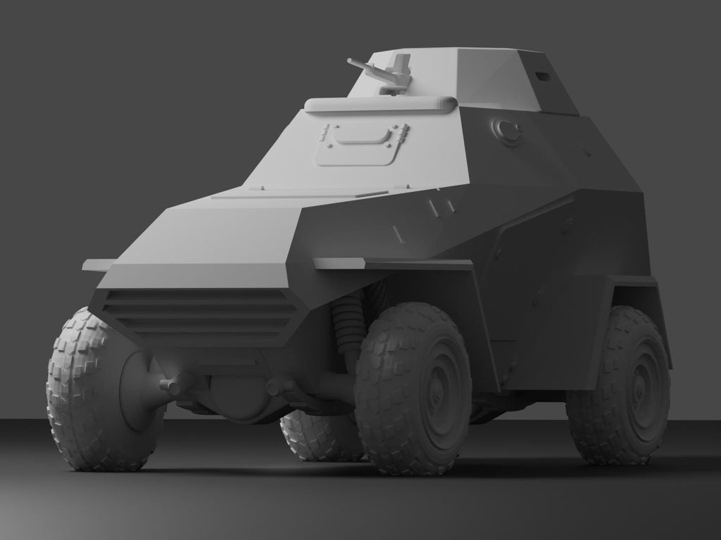 BA-64 Unpainted Miniature – Dark Grey Resin Scout Car Model – 1/48 • 1/56 • 1/64 • 1/72 • 1/76 • 1/87 • 1/100 • 1/144