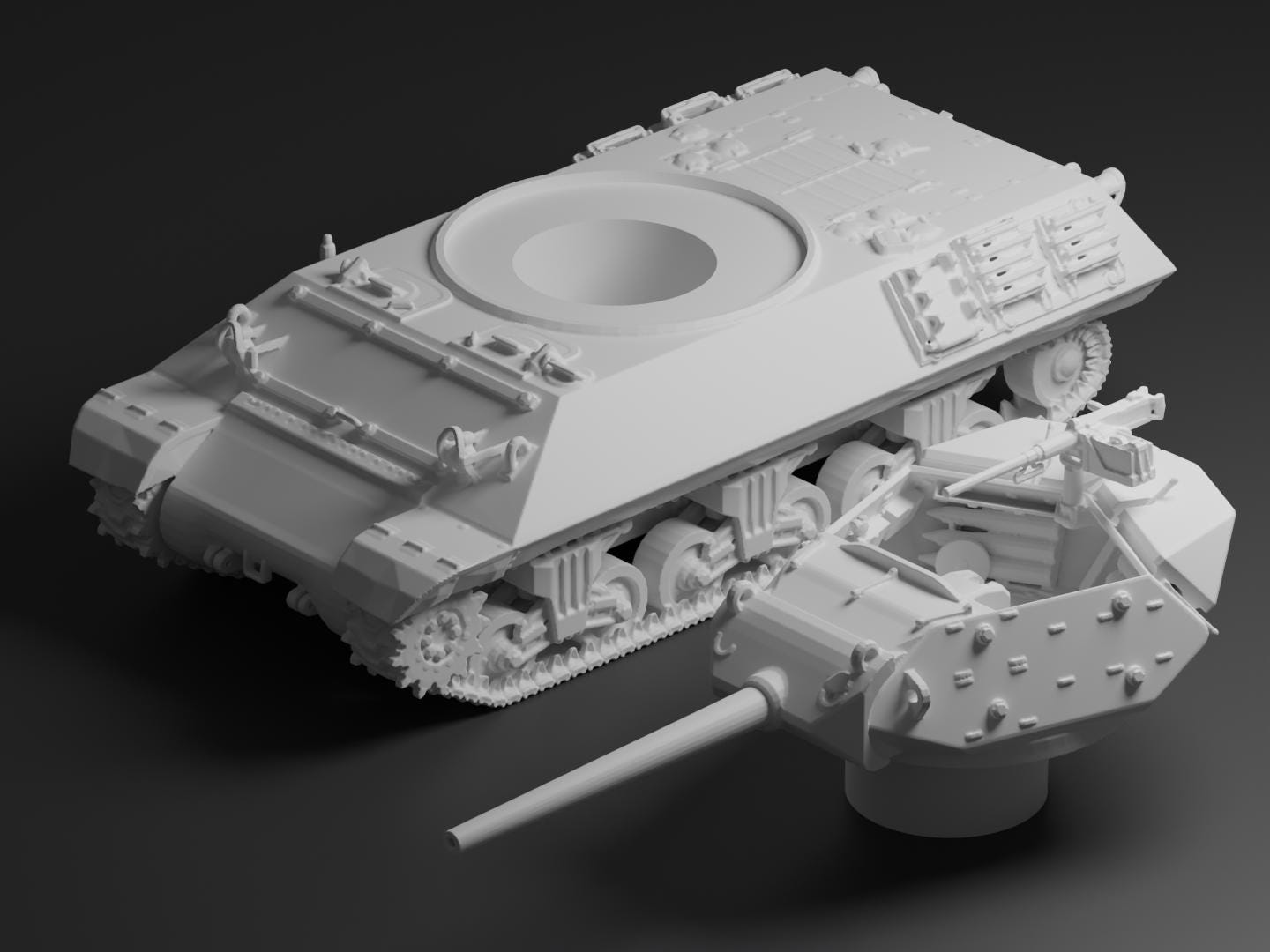 M10 Wolverine Unpainted Miniature – Dark Grey Resin U.S. Tank Destroyer – 1/48 • 1/56 • 1/64 • 1/72 • 1/76 • 1/87 • 1/100 • 1/144