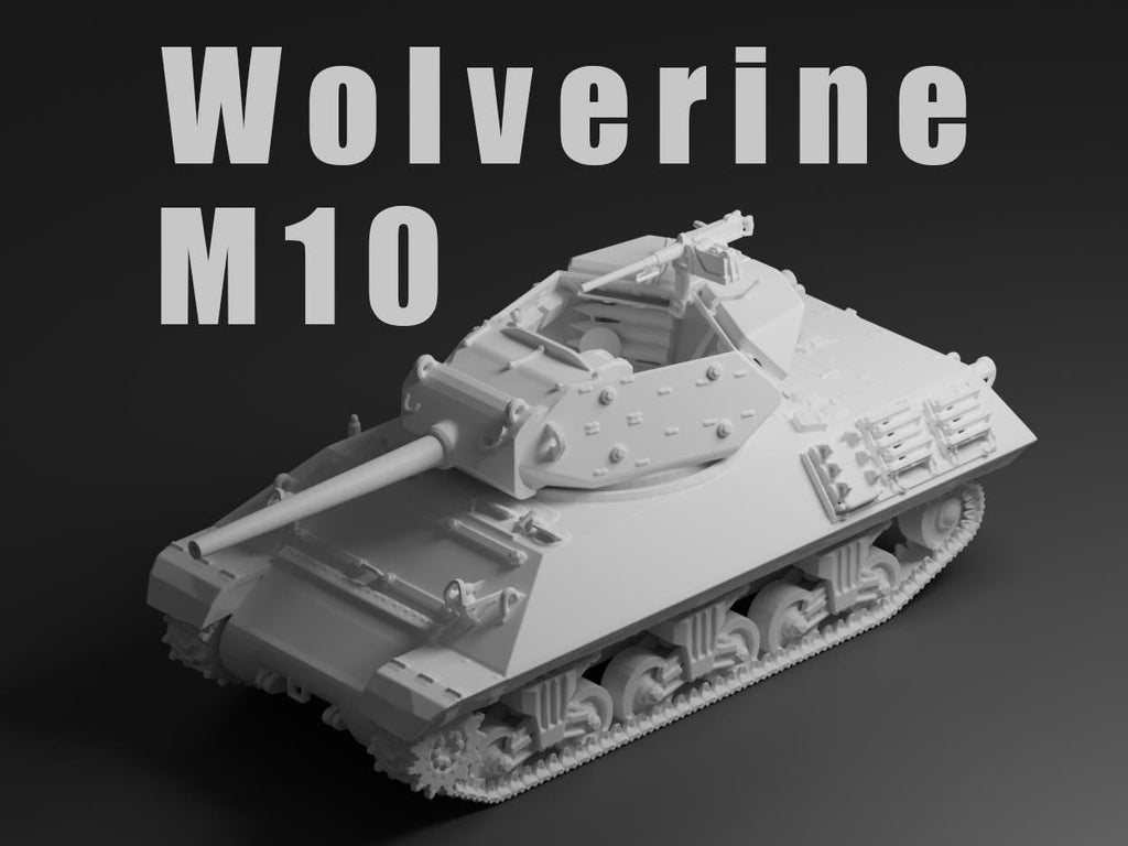 M10 Wolverine Unpainted Miniature – Dark Grey Resin U.S. Tank Destroyer – 1/48 • 1/56 • 1/64 • 1/72 • 1/76 • 1/87 • 1/100 • 1/144