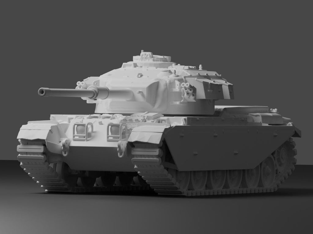 Centurion Mk 10 Unpainted Miniature – Dark Grey Resin British Main Battle Tank – 1/48 • 1/56 • 1/64 • 1/72 • 1/76 • 1/87 • 1/100 • 1/144