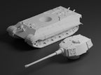 Tiger II Unpainted Miniature – Dark Grey Resin German Heavy Tank – 1/48 • 1/56 • 1/64 • 1/72 • 1/76 • 1/87 • 1/100 • 1/144