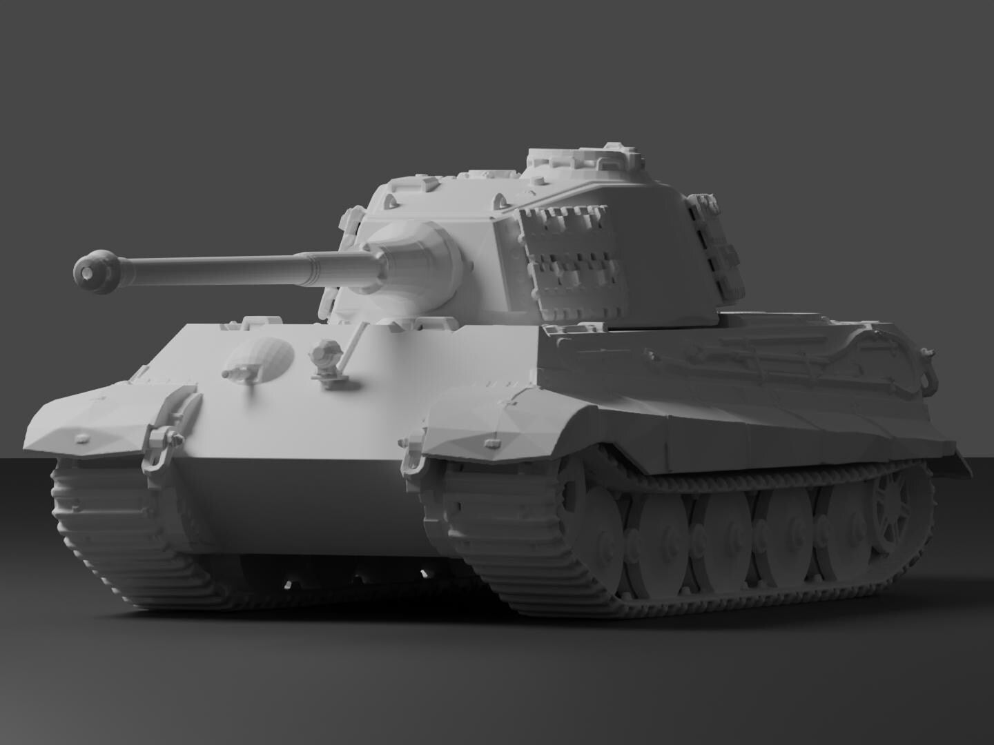 Tiger II Unpainted Miniature – Dark Grey Resin German Heavy Tank – 1/48 • 1/56 • 1/64 • 1/72 • 1/76 • 1/87 • 1/100 • 1/144