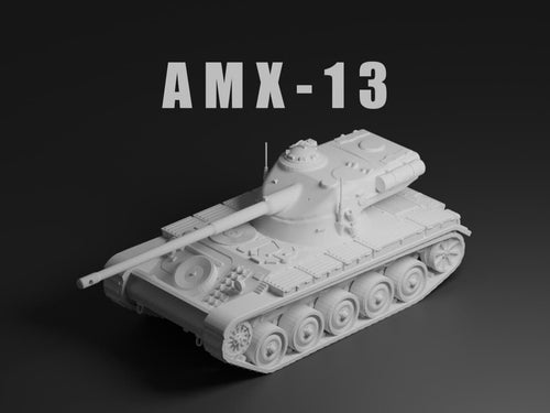 AMX-13 Unpainted Miniature – Dark Grey Resin French Light Tank – 1/48 • 1/56 • 1/64 • 1/72 • 1/76 • 1/87 • 1/100 • 1/144