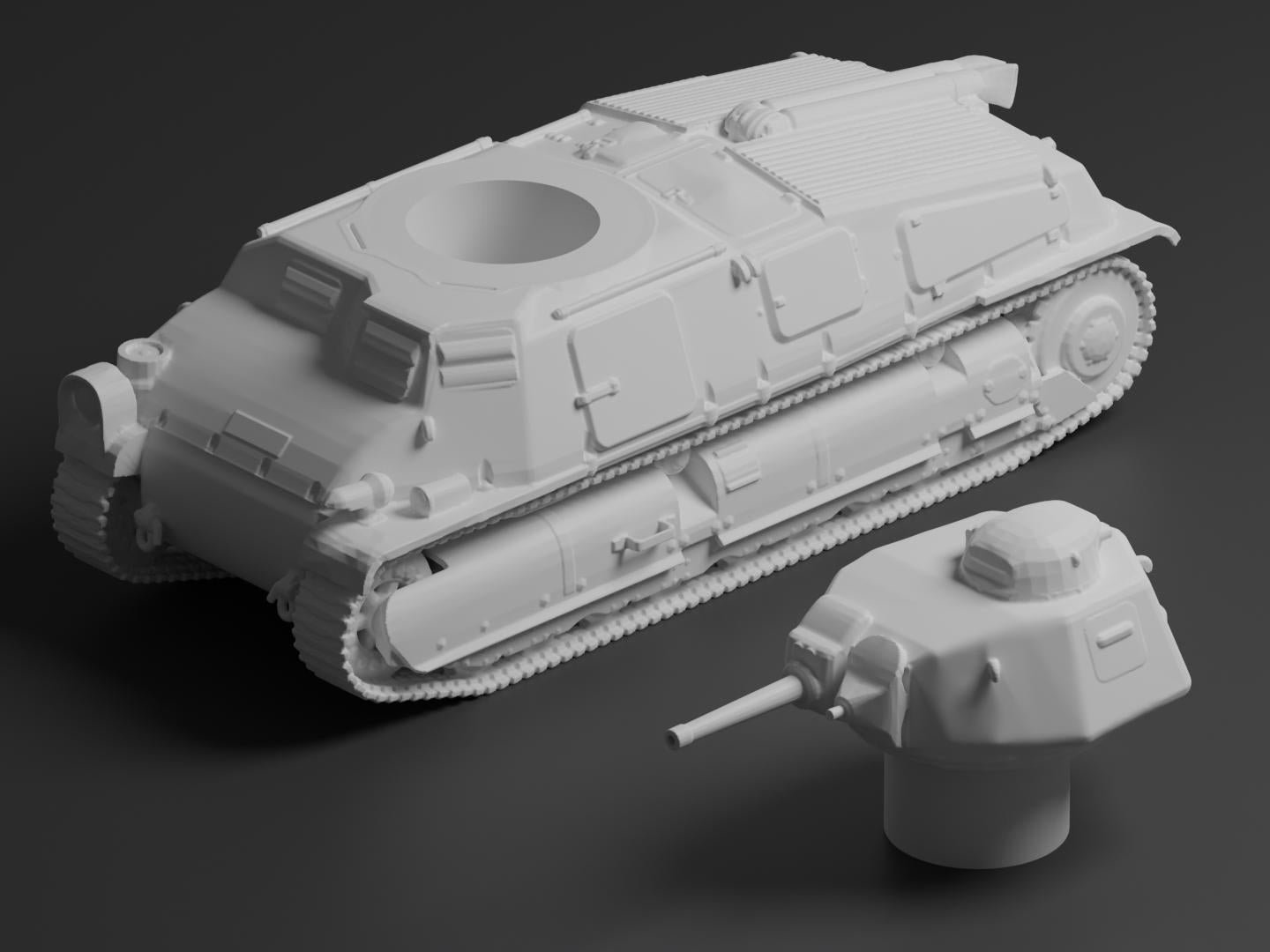 Somua S35 Unpainted Miniature – Dark Grey Resin French Cavalry Tank – 1/48 • 1/56 • 1/64 • 1/72 • 1/76 • 1/87 • 1/100 • 1/144