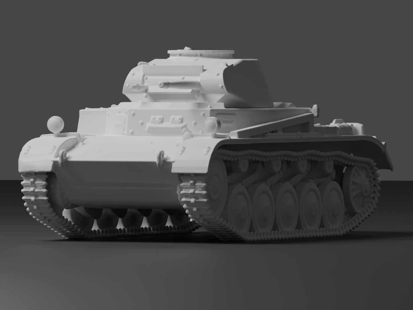Panzer II Unpainted Miniature – Dark Grey Resin German Light Tank – 1/48 • 1/56 • 1/64 • 1/72 • 1/76 • 1/87 • 1/100 • 1/144