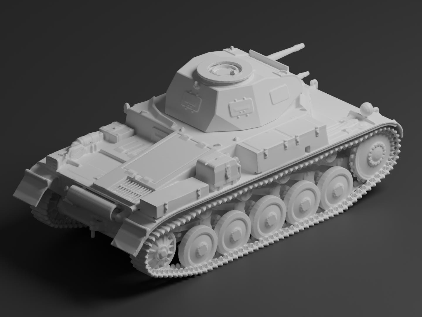 Panzer II Unpainted Miniature – Dark Grey Resin German Light Tank – 1/48 • 1/56 • 1/64 • 1/72 • 1/76 • 1/87 • 1/100 • 1/144