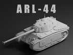 ARL-44 Unpainted Miniature – Dark Grey Resin French Heavy Tank – 1/48 • 1/56 • 1/64 • 1/72 • 1/76 • 1/87 • 1/100 • 1/144