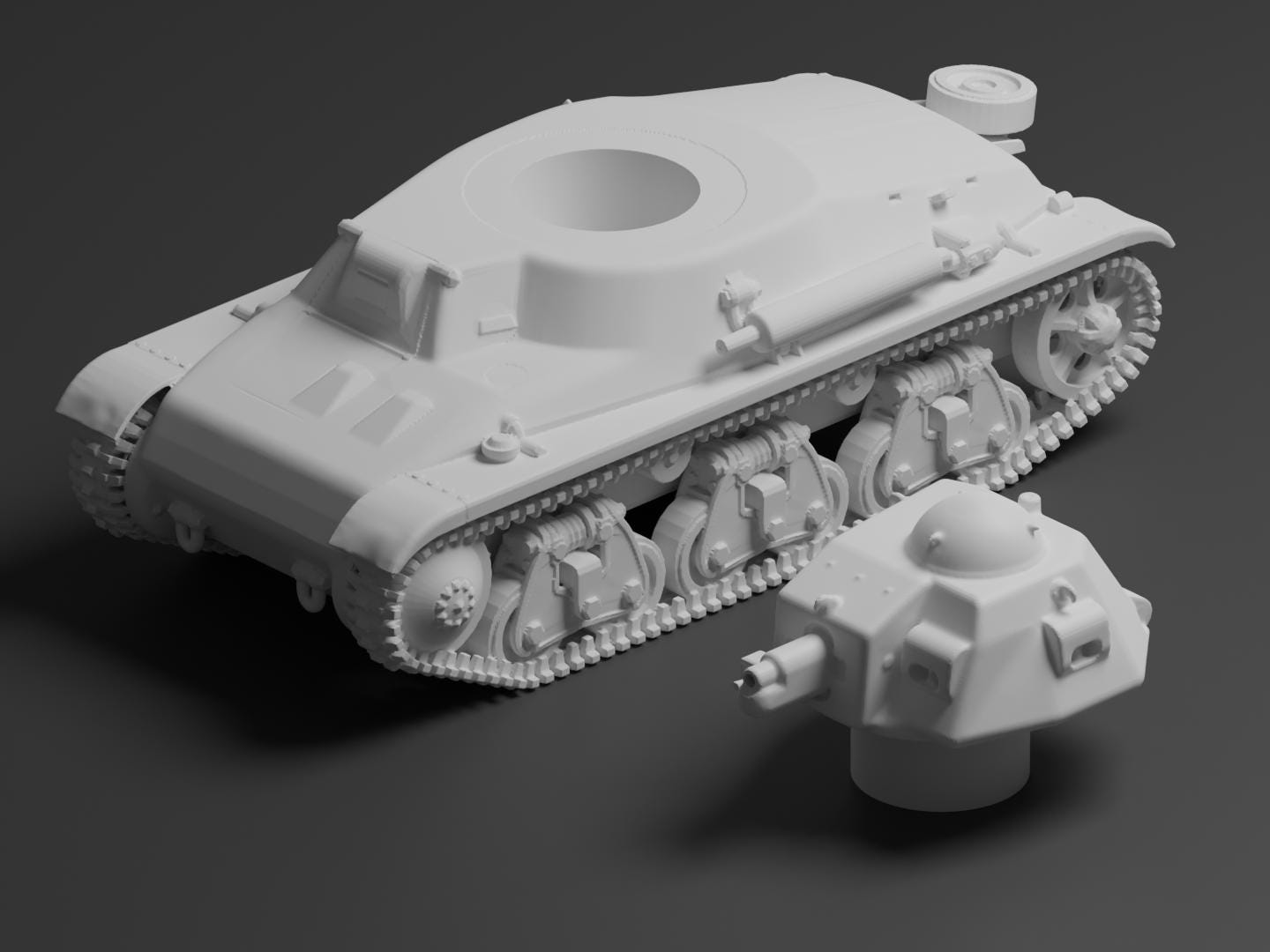 Hotchkiss H35 Unpainted Miniature – Dark Grey Resin French Light Tank – 1/48 • 1/56 • 1/64 • 1/72 • 1/76 • 1/87 • 1/100 • 1/144