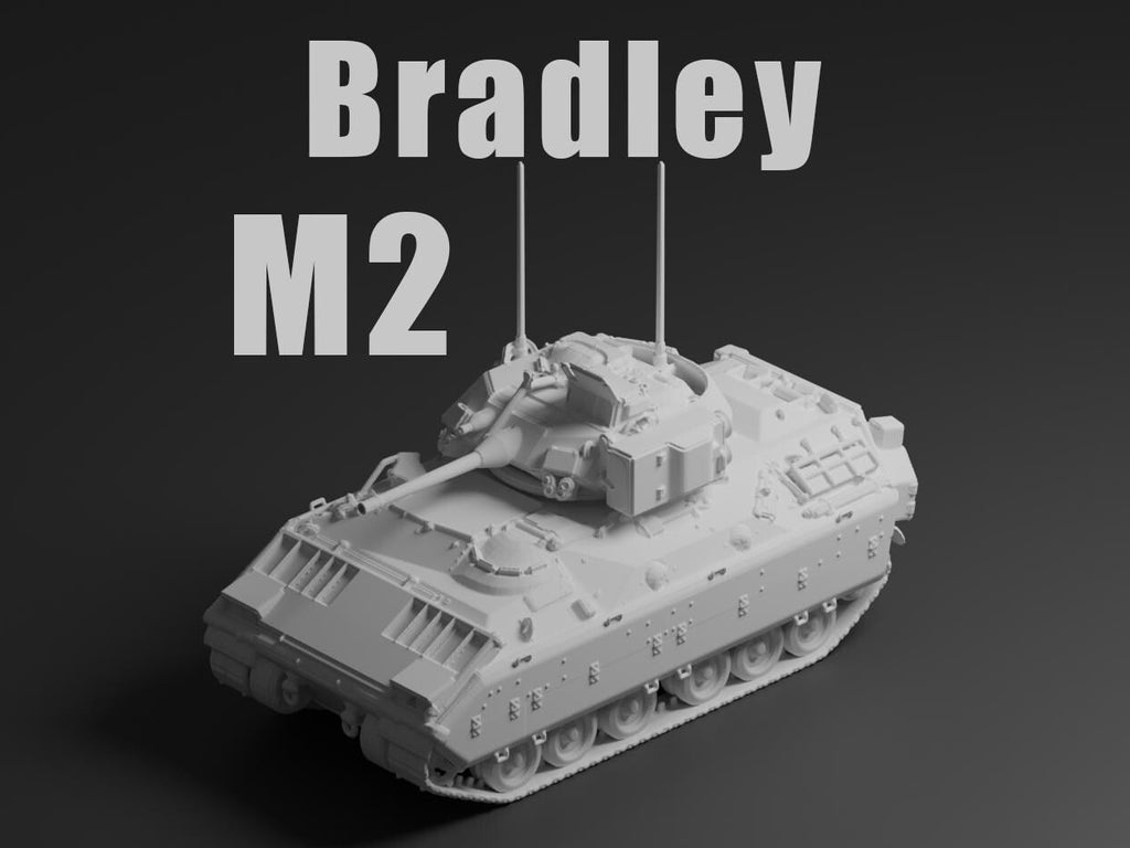 M2 Bradley Unpainted Miniature – Dark Grey Resin U.S. Infantry Fighting Vehicle – 1/48 • 1/56 • 1/64 • 1/72 • 1/76 • 1/87 • 1/100 • 1/144