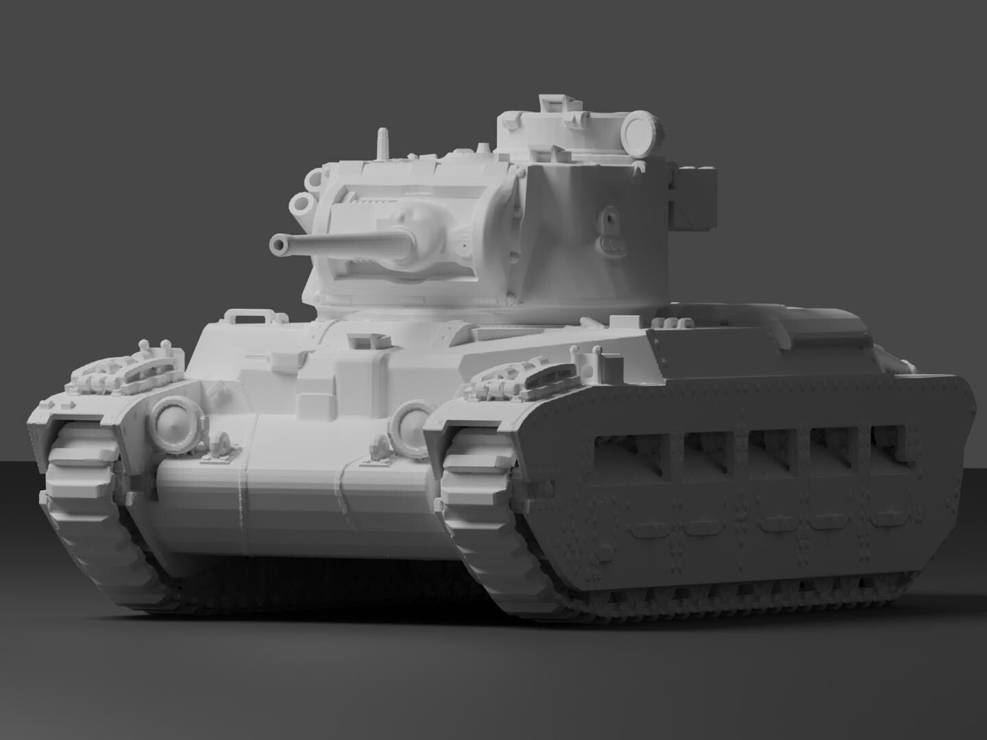Matilda II Unpainted Miniature – Dark Grey Resin British Infantry Tank – 1/48 • 1/56 • 1/64 • 1/72 • 1/76 • 1/87 • 1/100 • 1/144