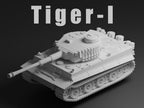 Tiger I Unpainted Miniature – Dark Grey Resin German Heavy Tank – 1/48 • 1/56 • 1/64 • 1/72 • 1/76 • 1/87 • 1/100 • 1/144