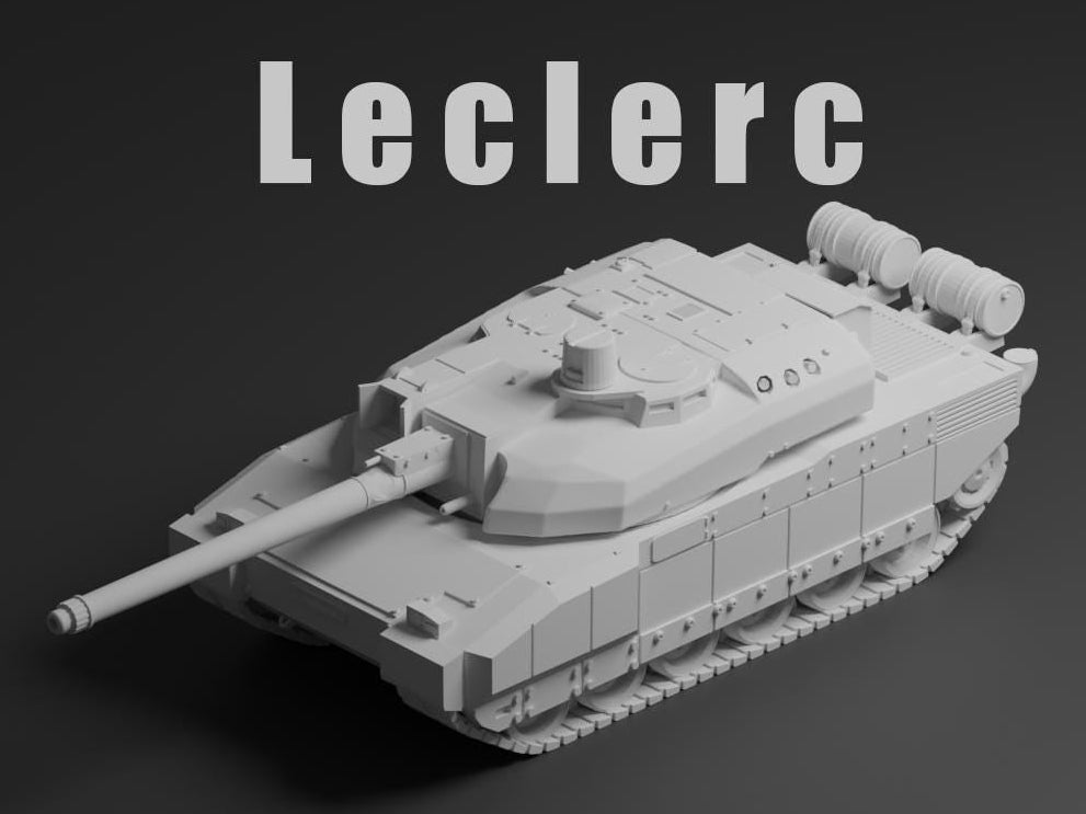 Leclerc Unpainted Miniature – Dark Grey Resin French Main Battle Tank – 1/48 • 1/56 • 1/64 • 1/72 • 1/76 • 1/87 • 1/100 • 1/144