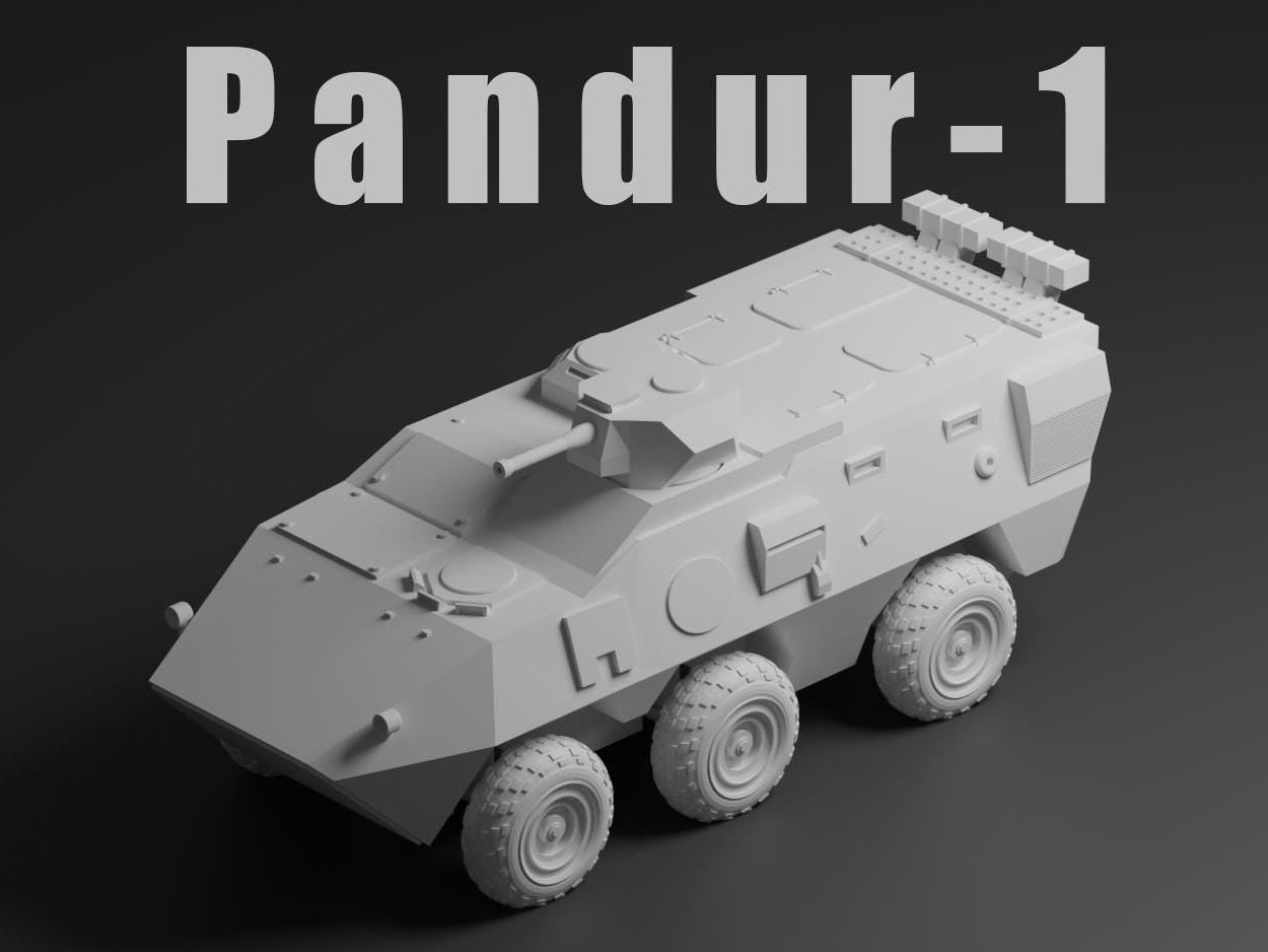 Pandur I Unpainted Miniature – Dark Grey Resin 6x6 Armored Personnel Carrier – 1/48 • 1/56 • 1/64 • 1/72 • 1/76 • 1/87 • 1/100 • 1/144