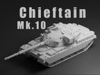 Chieftain Mk 10 Unpainted Miniature – Dark Grey Resin British Main Battle Tank – 1/48 • 1/56 • 1/64 • 1/72 • 1/76 • 1/87 • 1/100 • 1/144