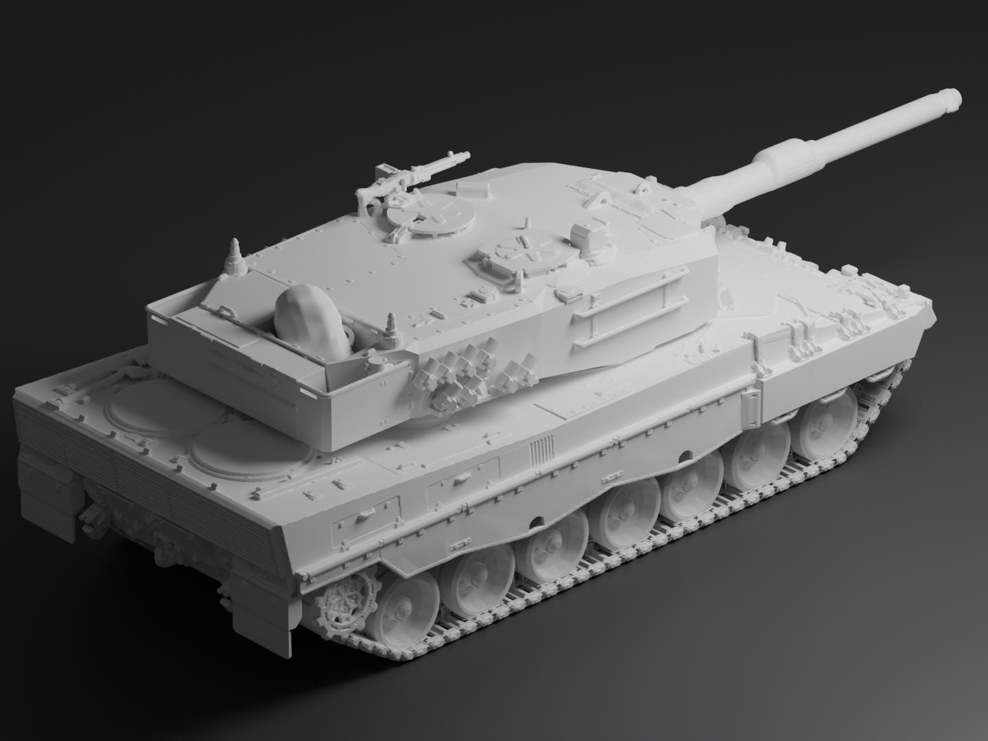 Leopard 2A4 Unpainted Miniature – Dark Grey Resin German Main Battle Tank – 1/48 • 1/56 • 1/64 • 1/72 • 1/76 • 1/87 • 1/100 • 1/144