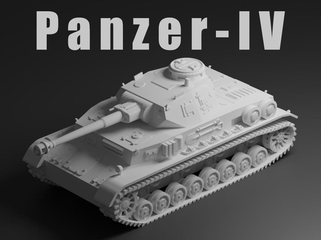 Panzer IV Unpainted Miniature – Dark Grey Resin German Medium Tank – 1/48 • 1/56 • 1/64 • 1/72 • 1/76 • 1/87 • 1/100 • 1/144