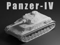 Panzer IV Unpainted Miniature – Dark Grey Resin German Medium Tank – 1/48 • 1/56 • 1/64 • 1/72 • 1/76 • 1/87 • 1/100 • 1/144