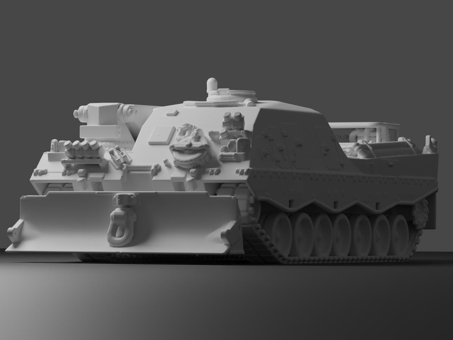 Bergepanzer 3 Büffel Unpainted Miniature – Dark Grey Resin Armored Recovery Vehicle – 1/48 • 1/56 • 1/64 • 1/72 • 1/76 • 1/87 • 1/100 • 1/144