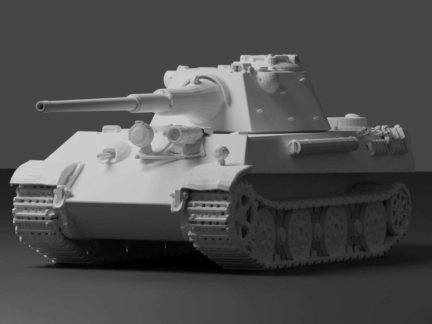Panzer V Panther G Unpainted Miniature – Dark Grey Resin German Medium Tank – 1/48 • 1/56 • 1/64 • 1/72 • 1/76 • 1/87 • 1/100 • 1/144