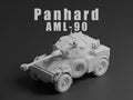 Panhard AML-90 Unpainted Miniature – Dark Grey Resin French Armoured Car – 1/48 • 1/56 • 1/64 • 1/72 • 1/76 • 1/87 • 1/100 • 1/144